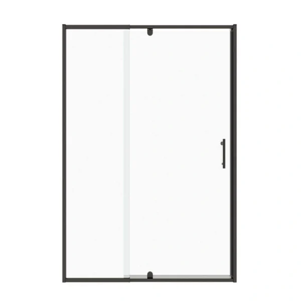 waterpar 38 in. to 42 in. W x 71 in. H Framed Pivot Shower Door in Black with Clear Glass