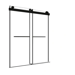 waterpar 58 in. To 60 in. Width x 76 in. H Sliding Framed Shower Door in Matte Black with Clear Glass
