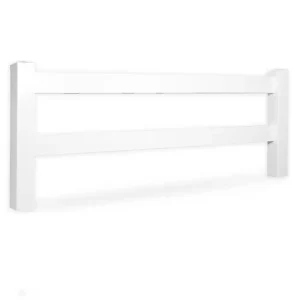 Weatherables 36 in. H x 640 ft. L 2-Rail White Vinyl Complete Ranch Rail Fence Project Pack