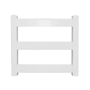 Weatherables 4 ft. W x 4 ft. H 3-Rail White Vinyl Fence Gate EZ Pack