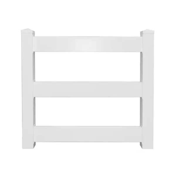 Weatherables 4 ft. W x 4 ft. H 3-Rail White Vinyl Fence Gate EZ Pack