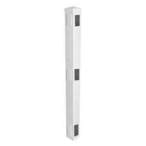 Weatherables 5 in. x 5 in. x 6.5 ft. 3-Rail Vinyl Fence Post EZ Pack