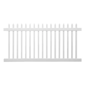 Weatherables Abbington 4 ft. H x 8 ft. W White Vinyl Picket Fence Panel Kit