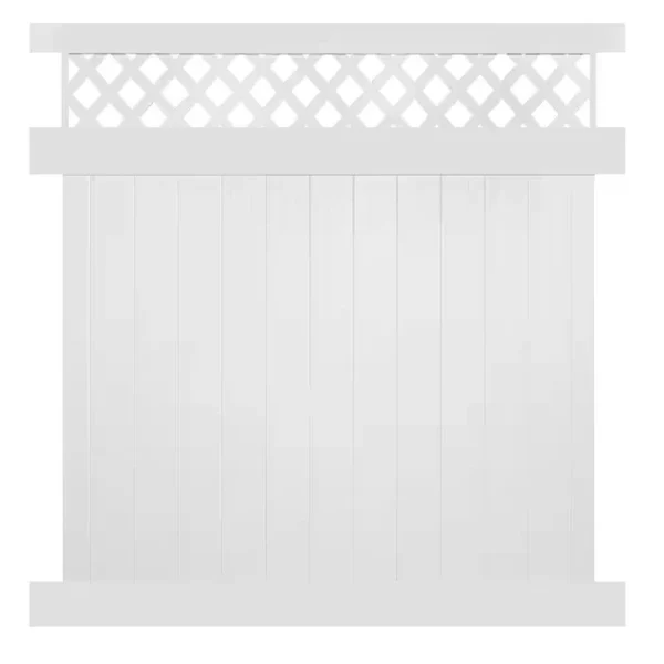 Weatherables Ashton 7 ft. H x 6 ft. W White Vinyl Privacy Fence Panel Kit