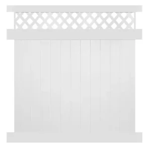 Weatherables Ashton 7 ft. H x 8 ft. W White Vinyl Privacy Fence Panel Kit