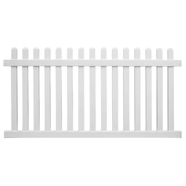 Weatherables Chelsea 4 ft. H x 6 ft. W White Vinyl Picket Fence Panel Kit