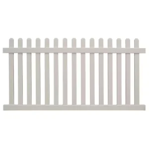 Weatherables Chelsea 4 ft. H x 8 ft. W Tan Vinyl Picket Fence Panel Kit