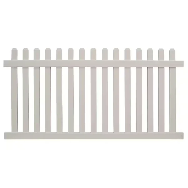 Weatherables Chelsea 4 ft. H x 8 ft. W Tan Vinyl Picket Fence Panel Kit