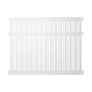 Weatherables Davenport 5 ft. H x 6 ft. W White Vinyl Semi-Privacy Fence Panel Kit