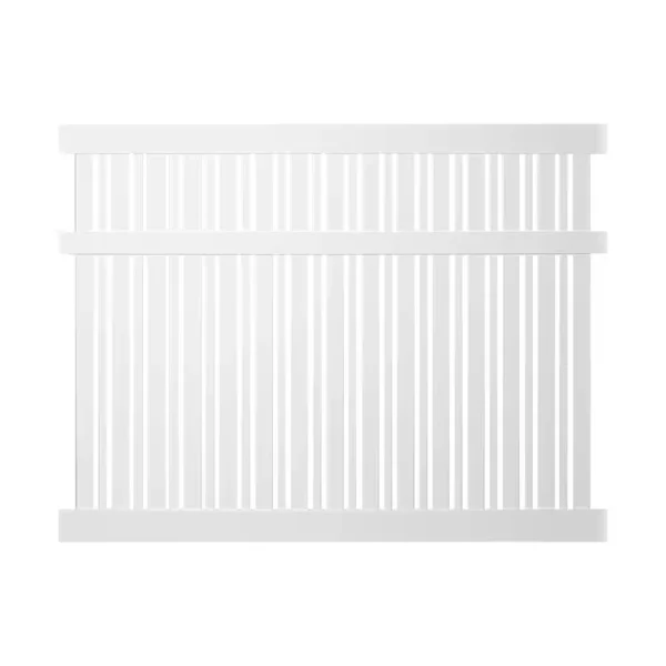 Weatherables Davenport 5 ft. H x 6 ft. W White Vinyl Semi-Privacy Fence Panel Kit