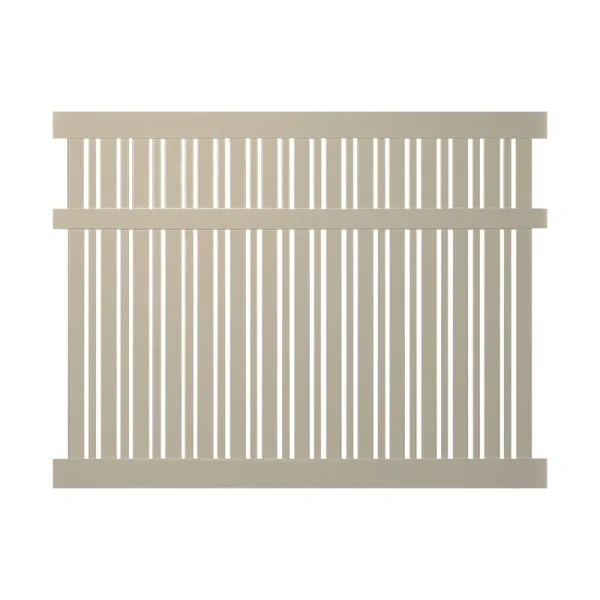 Weatherables Davenport 6 ft. H x 8 ft. W Khaki Vinyl Semi-Privacy Fence Panel Kit