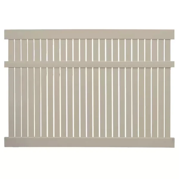 Weatherables Huntington 5 ft. H x 8 ft. W Khaki Vinyl Semi-Privacy Fence Panel Kit
