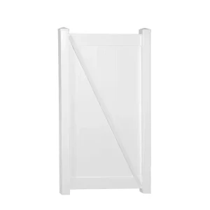 Weatherables Pembroke 3.5 ft. W x 5 ft. H White Vinyl Privacy Fence Gate Kit