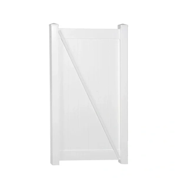 Weatherables Pembroke 3.5 ft. W x 6 ft. H White Vinyl Privacy Fence Gate Kit