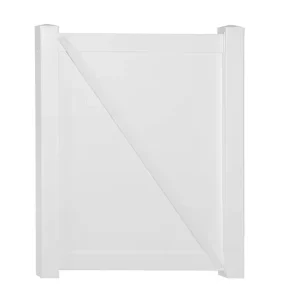 Weatherables Pembroke 5.4 ft. W x 4 ft. H White Vinyl Privacy Fence Gate Kit