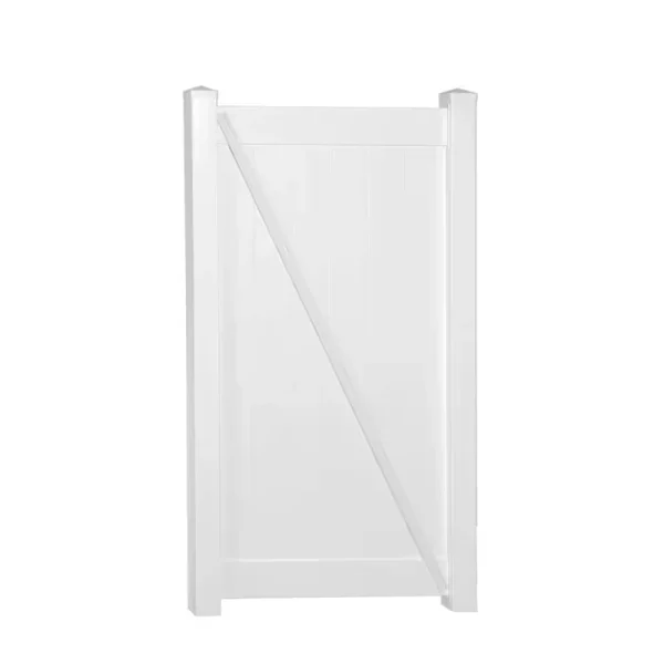 Weatherables Pembroke 5.4 ft. W x 6 ft. H White Vinyl Privacy Fence Gate Kit
