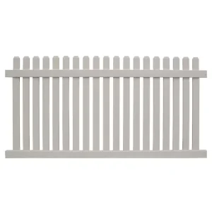 Weatherables Provincetown 4 ft. H x 6 ft. W Tan Vinyl Picket Fence Panel Kit