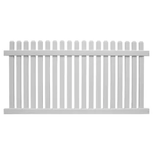 Weatherables Provincetown 4 ft. H x 6 ft. W White Vinyl Picket Fence Panel Kit