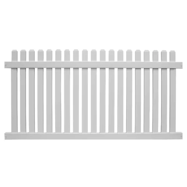 Weatherables Provincetown 4 ft. H x 6 ft. W White Vinyl Picket Fence Panel Kit