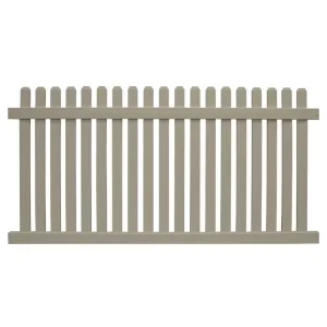 Weatherables Provincetown 4 ft. H x 8 ft. W Khaki Vinyl Picket Fence Panel Kit