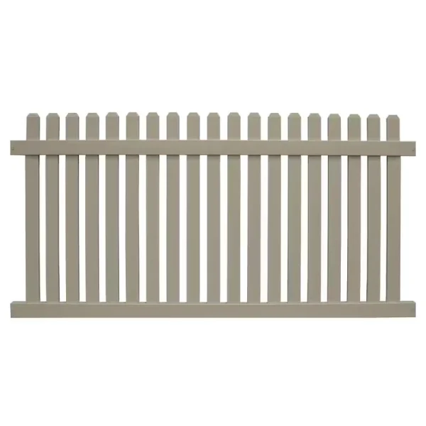 Weatherables Provincetown 4 ft. H x 8 ft. W Khaki Vinyl Picket Fence Panel Kit