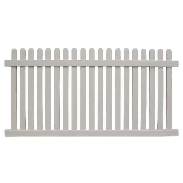 Weatherables Provincetown 4 ft. H x 8 ft. W Tan Vinyl Picket Fence Panel Kit