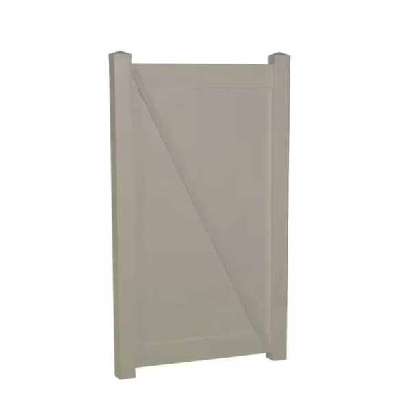 Weatherables Savannah 3.7 ft. W x 6 ft. H Khaki Vinyl Privacy Fence Gate Kit