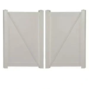 Weatherables Savannah 7.4 ft. W x 6 ft. H Tan Vinyl Privacy Double Fence Gate Kit