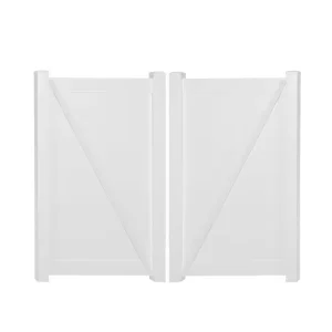Weatherables Savannah 7.4 ft. W x 6 ft. H White Vinyl Privacy Double Fence Gate Kit