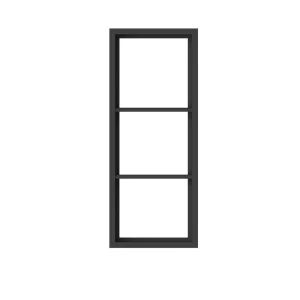 WELLFOR 12-in X 30-in Matte Black Metal Mirrored Side Storage Shelf for Medicine Cabinet