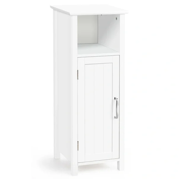 WELLFOR 12-in x 31.5-in x 12-in White Freestanding Corner Linen Cabinet