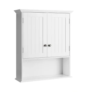 WELLFOR 23.5-in x 28-in x 7.5-in White Bathroom Wall Cabinet