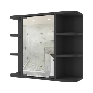 WELLFOR 24-in x 20-in Surface Mount White Mirrored Medicine Cabinet T726916653
