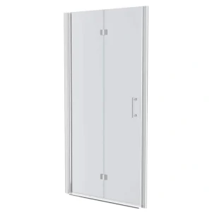 WELLFOR 32 in. W x 72 in. H Bifold Frameless Shower Door with Tempered Clear Glass in Chrome