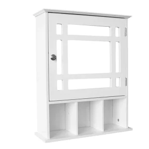 WELLFOR CY bathroom cabinet 19-in x 23.5-in x 6.5-in White Bathroom Wall Cabinet