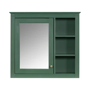WELLFOR MR 30-in x 28-in Surface Mount Green Mirrored Soft Close Medicine Cabinet