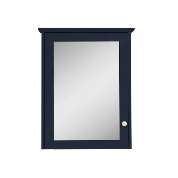 WELLFOR Solid Wood 24 x 30 Surface Mount Navy Blue Mirrored Soft Close Medicine Cabinet