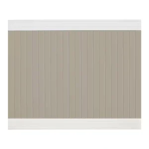 Wexford 6 ft. x 8 ft. Tan and White Vinyl Fence Panel