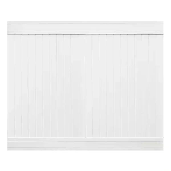 Wexford 6 ft. x 8 ft. White Vinyl Privacy Fence Panel