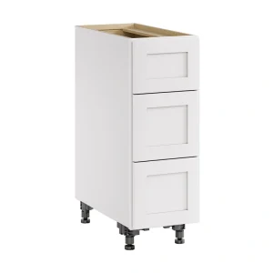 Whalen CLICK-IT Enfield 12-in W x 34.5-in H x 24-in D Classic White Birch 3-Drawer Base Ready To Assemble Plywood Cabinet (Raised Panel Style)