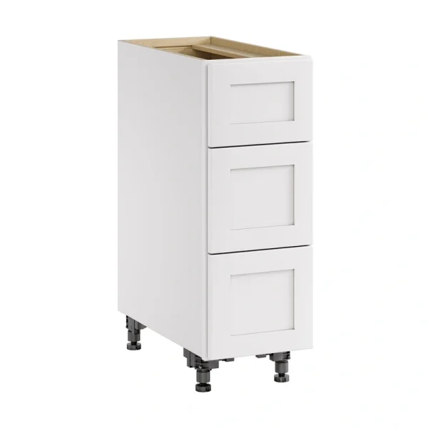 Whalen CLICK-IT Enfield 12-in W x 34.5-in H x 24-in D Classic White Birch 3-Drawer Base Ready To Assemble Plywood Cabinet (Raised Panel Style)