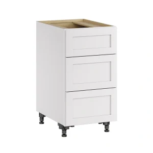 Whalen CLICK-IT Enfield 18-in W x 34.5-in H x 24-in D Classic White Birch 3-Drawer Base Ready To Assemble Plywood Cabinet (Raised Panel Style)