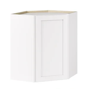 Whalen CLICK-IT Enfield 24-in W x 30-in H x 24-in D Classic White Birch Diagonal Corner Wall Ready To Assemble Plywood Cabinet (Raised Panel Shaker Style)