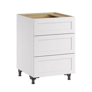 Whalen CLICK-IT Enfield 24-in W x 34.5-in H x 24-in D Classic White Birch 3-Drawer Base Ready To Assemble Plywood Cabinet (Raised Panel Style)
