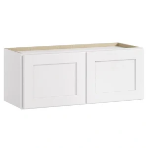 Whalen CLICK-IT Enfield 30-in W x 12-in H x 12-in D Classic White Birch Wall Ready To Assemble Plywood Cabinet (Raised Panel Shaker Door Style)