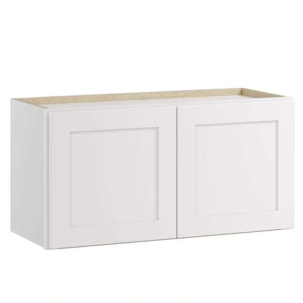 Whalen CLICK-IT Enfield 30-in W x 15-in H x 12-in D Classic White Birch Wall Ready To Assemble Plywood Cabinet (Raised Panel Shaker Door Style)