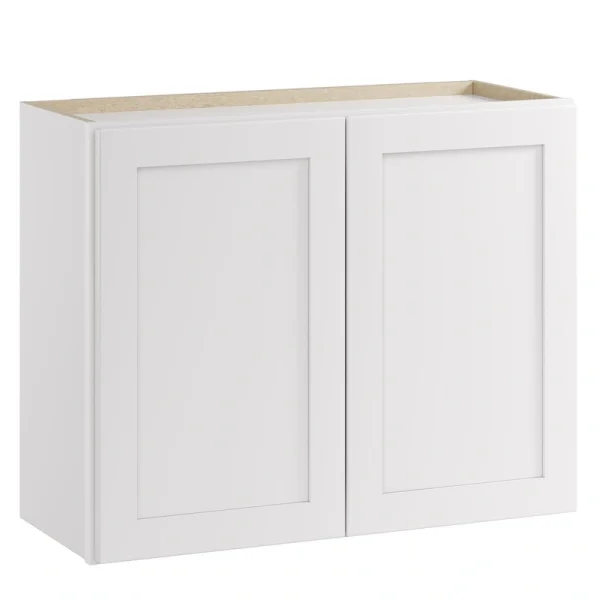 Whalen CLICK-IT Enfield 30-in W x 24-in H x 12-in D Classic White Birch Wall Ready To Assemble Plywood Cabinet (Raised Panel Shaker Door Style)