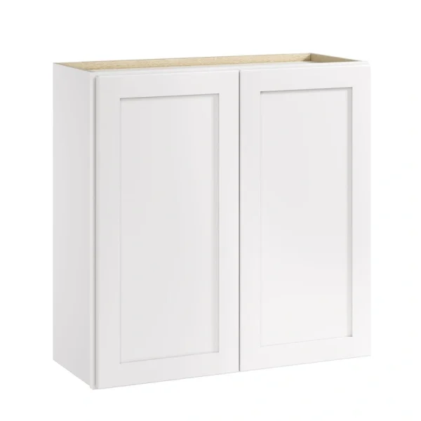 Whalen CLICK-IT Enfield 30-in W x 30-in H x 12-in D Classic White Birch Wall Ready To Assemble Plywood Cabinet (Raised Panel Shaker Door Style)