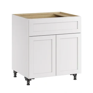 Whalen CLICK-IT Enfield 30-in W x 34.5-in H x 24-in D Classic White Birch 1-Drawer Base Ready To Assemble Plywood Cabinet (Raised Panel Shaker Style)
