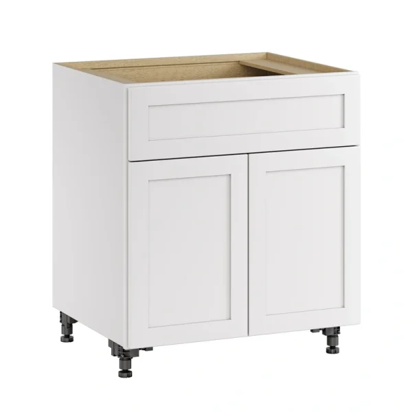 Whalen CLICK-IT Enfield 30-in W x 34.5-in H x 24-in D Classic White Birch 1-Drawer Base Ready To Assemble Plywood Cabinet (Raised Panel Shaker Style)
